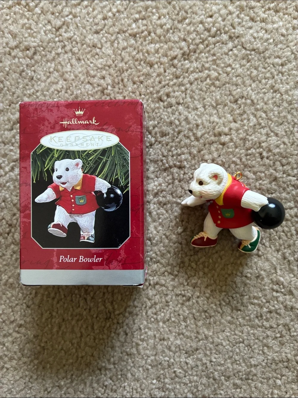 1998 Hallmark Keepsake Ornament Polar Bowler Christmas Tree Ornament
